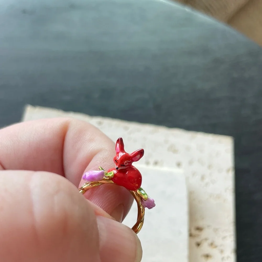 Les NEREIDES Red and Purple Fox 🦊 Ring
